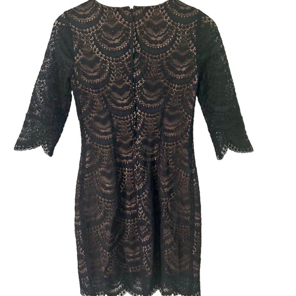 For Love & Lemons Rosalita Dress SZXS Black Lace Mesh Keyhole Cocktail Women - Picture 3 of 8